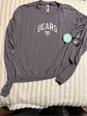 Women’s Bears Graphic Long Sleeve Pullover - Slate Gray size Large
